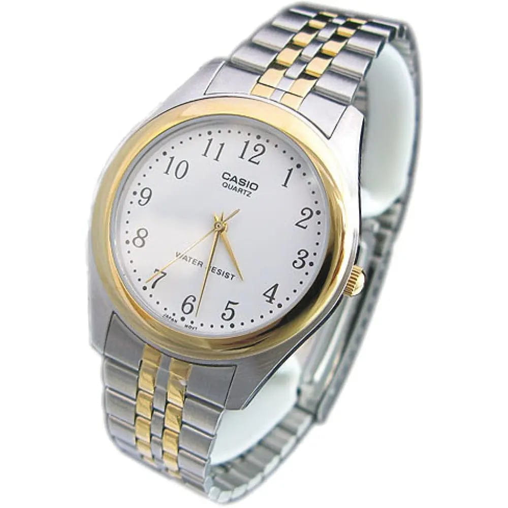 Casio MTP-1129G-7B мужские часы застежка крупным планом