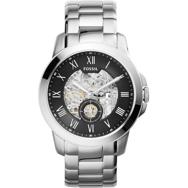 Fossil Fossil Bannon  ME3055  ME3055 механические мужские часы черный циферблат, браслет нержавеющая сталь — вид спереди