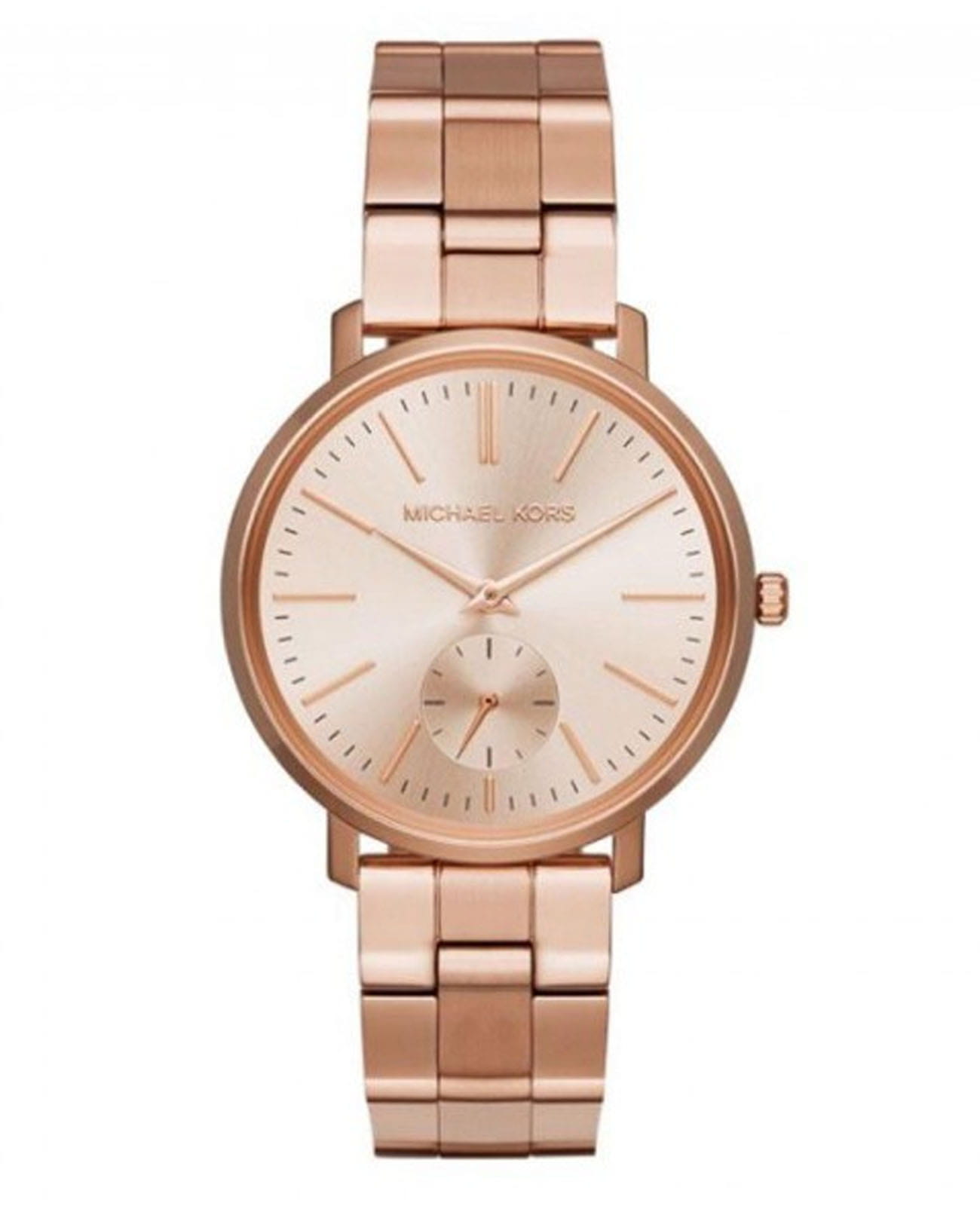 Michael Kors Michael Kors Jaryn MK3501  MK3501 кварцевые женские часы золотой циферблат, браслет сталь c pvd покрытием — вид спереди