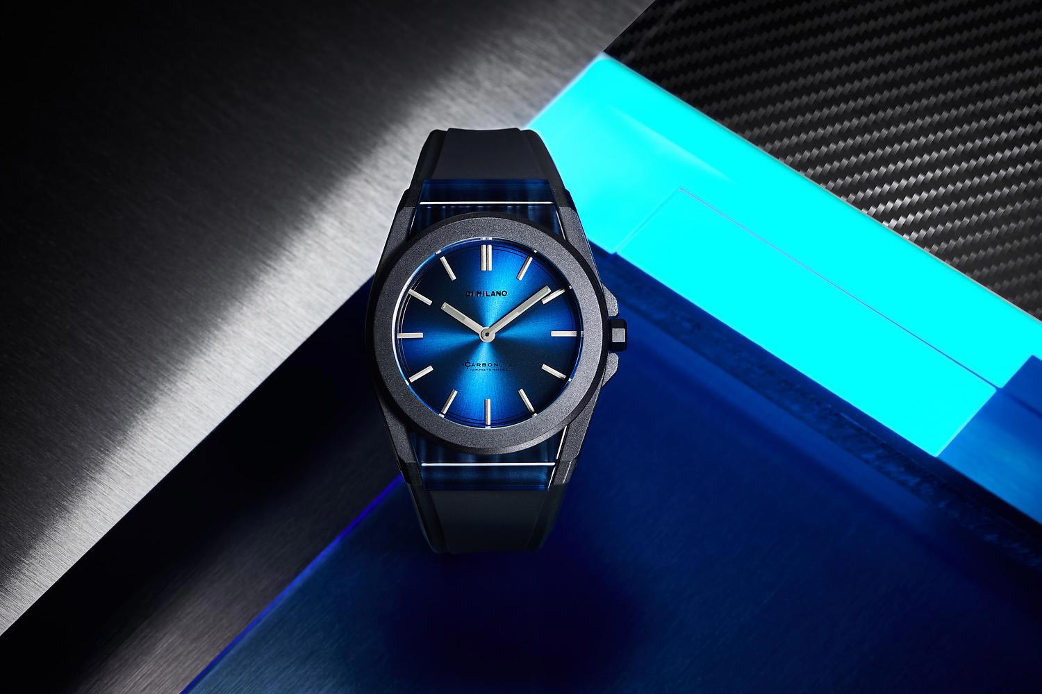 Оригинальные часы D1 Milano D1 Milano Carbonlite CLRJ04 кварцевые калибр механизма miyota общий вид