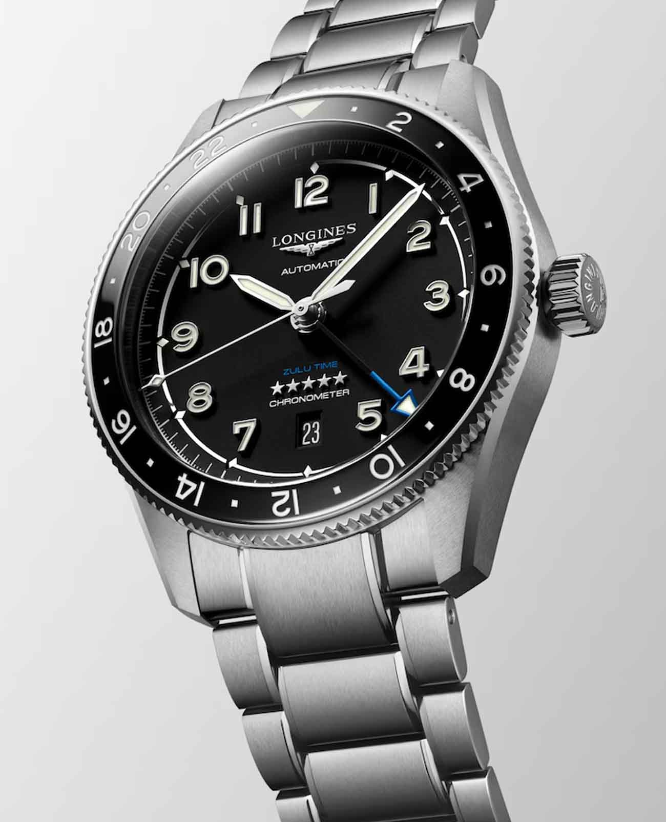 Longines Longines Spirit L3.812.4.53.6, spirit швейцария мужские часы на браслете нержавеющая сталь боковой вид