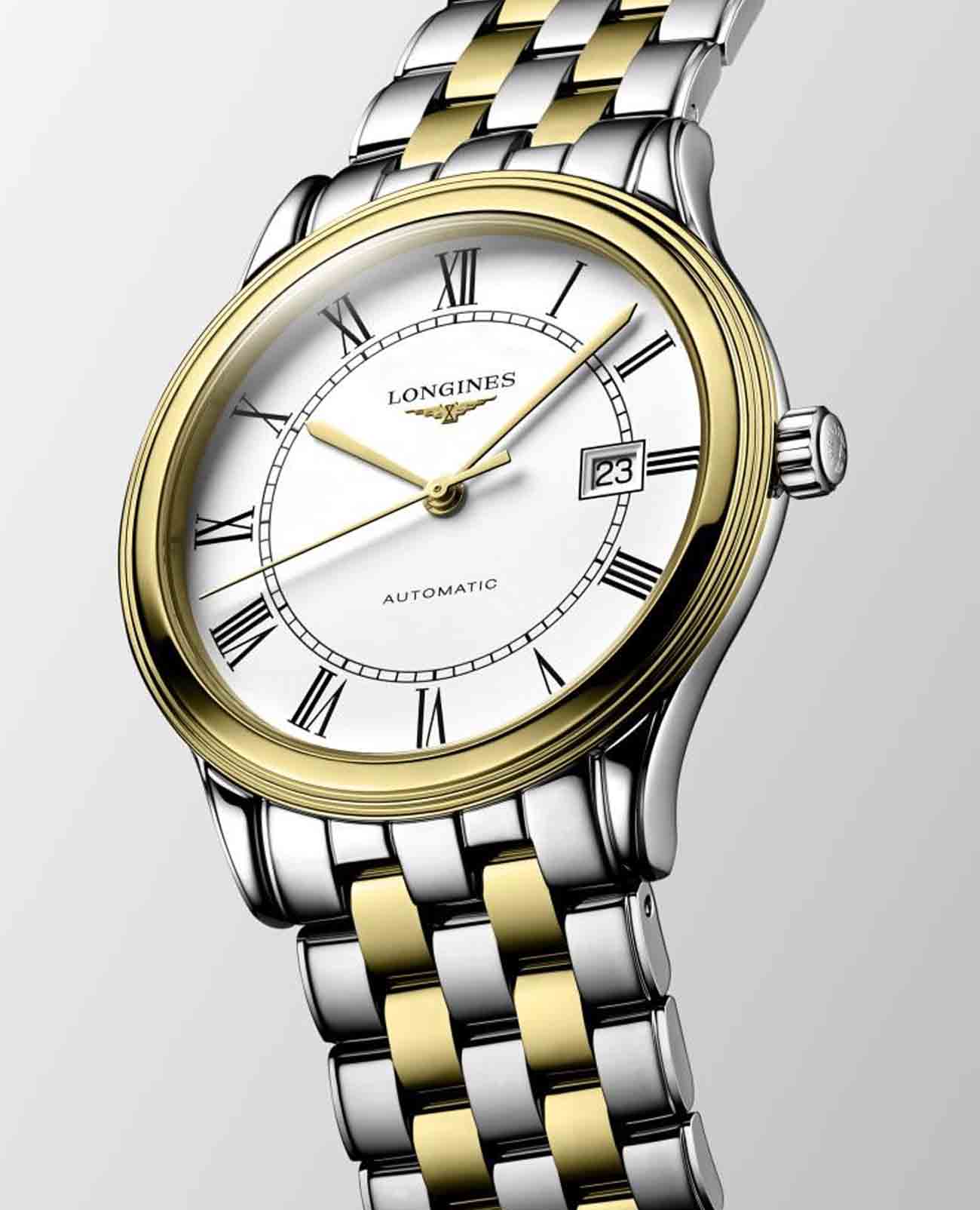 Longines Longines Flagship L4.984.3.21.7, flagship швейцария женские часы на браслете сталь c pvd покрытием боковой вид