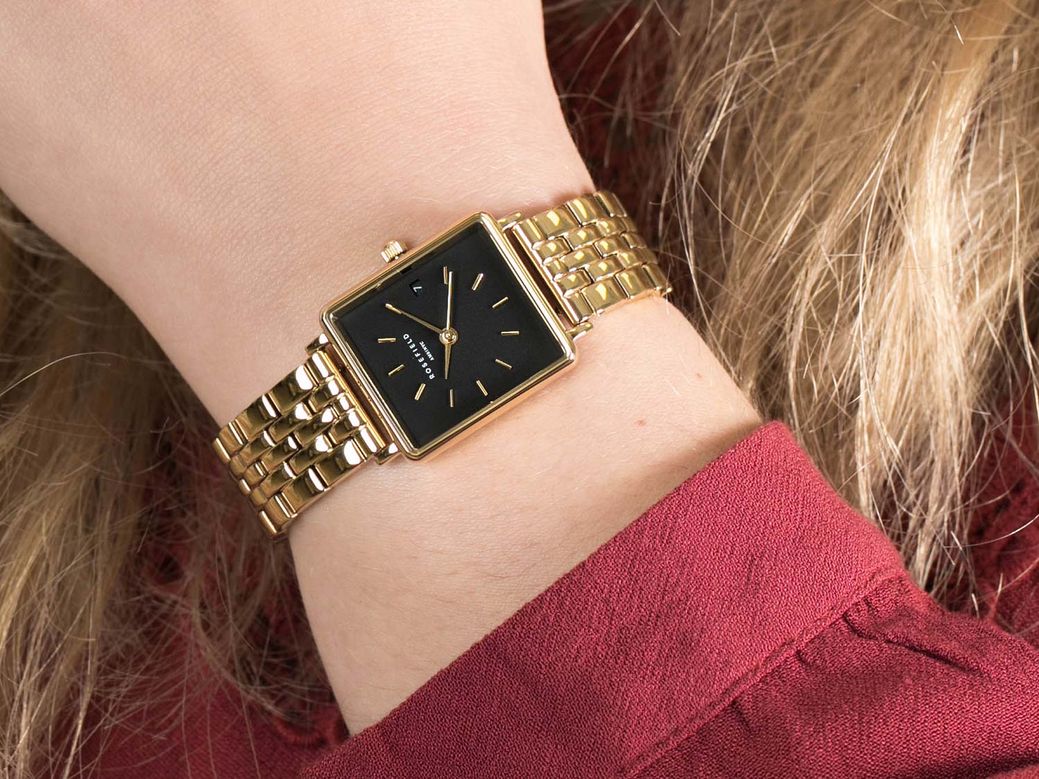 Rosefield Rosefield The Boxy XS QMBG-Q025  — детали корпуса и сталь c pvd покрытием