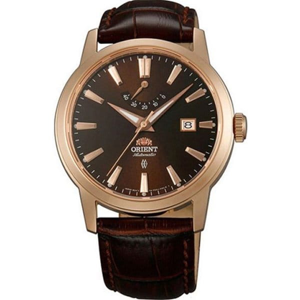 Orient Orient AF05001T (FAF05001T)  FAF05001T механические мужские часы коричневый циферблат, браслет кожаный — вид спереди
