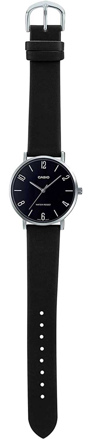 Casio Casio Collection MTP-VT01L-1B2UDF (MTP-VT01L-1B2), collection япония мужские часы на браслете кожаный боковой вид