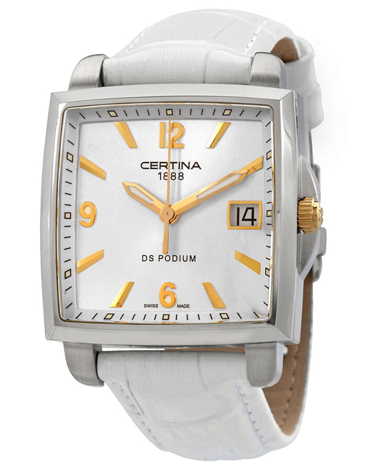Certina Certina DS Podium C001.310.26.037.00  C0013102603700 кварцевые женские часы белый циферблат, браслет кожаный — вид спереди