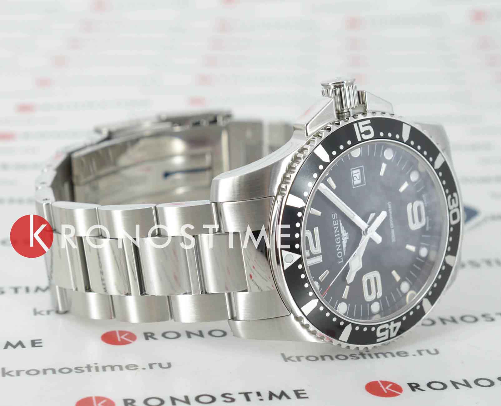 Longines Longines HydroConquest L3.840.4.56.6, hydroconquest швейцария мужские часы на браслете нержавеющая сталь боковой вид
