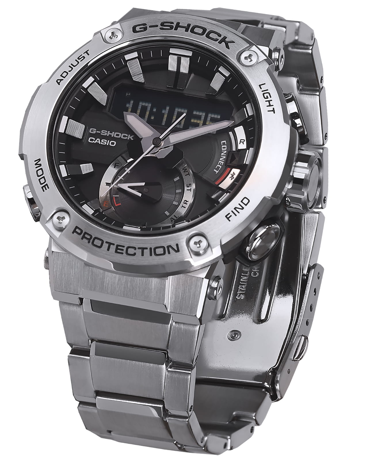 Casio Casio G-Shock GST-B200D-1A электронные мужские часы часы крупный план серый циферблата