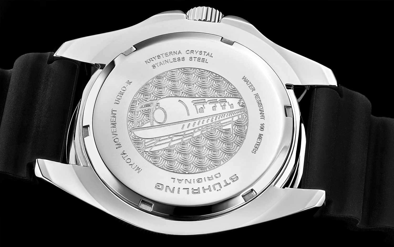 Оригинальные часы Stuhrling Stuhrling Aquadiver 3950R.1 кварцевые калибр механизма  общий вид