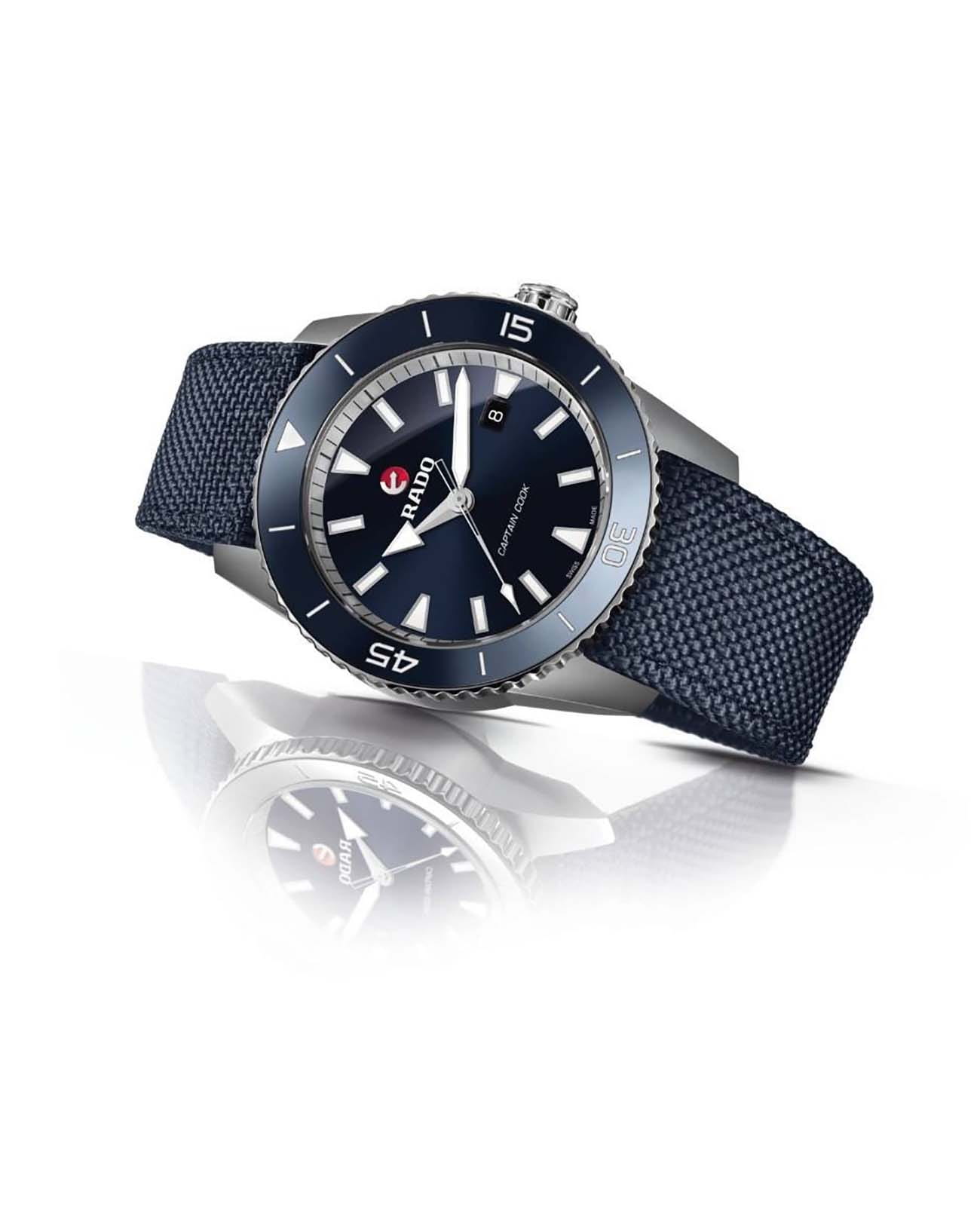 Rado Rado Captain Cook Automatic R32501206 механические мужские часы часы крупный план синий циферблата