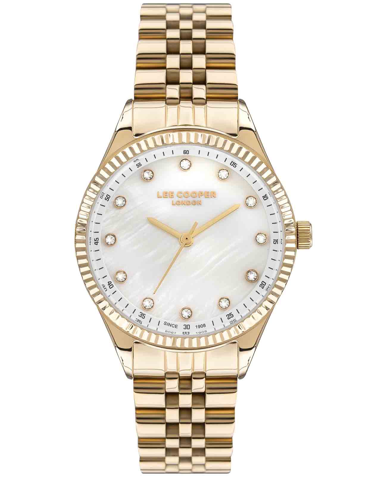 Lee Cooper Lee Cooper LC07310.120  LC07310.120 кварцевые женские часы перламутровый циферблат, браслет нержавеющая сталь с ip-покрытием — вид спереди