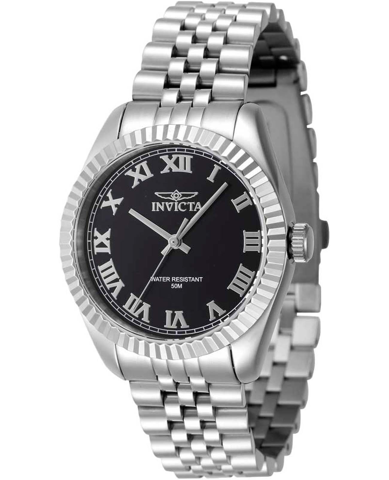 Invicta Invicta Specialty IN47408  IN47408 кварцевые женские часы черный циферблат, браслет нержавеющая сталь — вид спереди