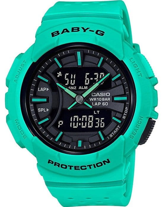 Casio Casio Baby-G BGA-240-3A  BGA-240-3A кварцевые женские часы черный циферблат, браслет полимер — вид спереди