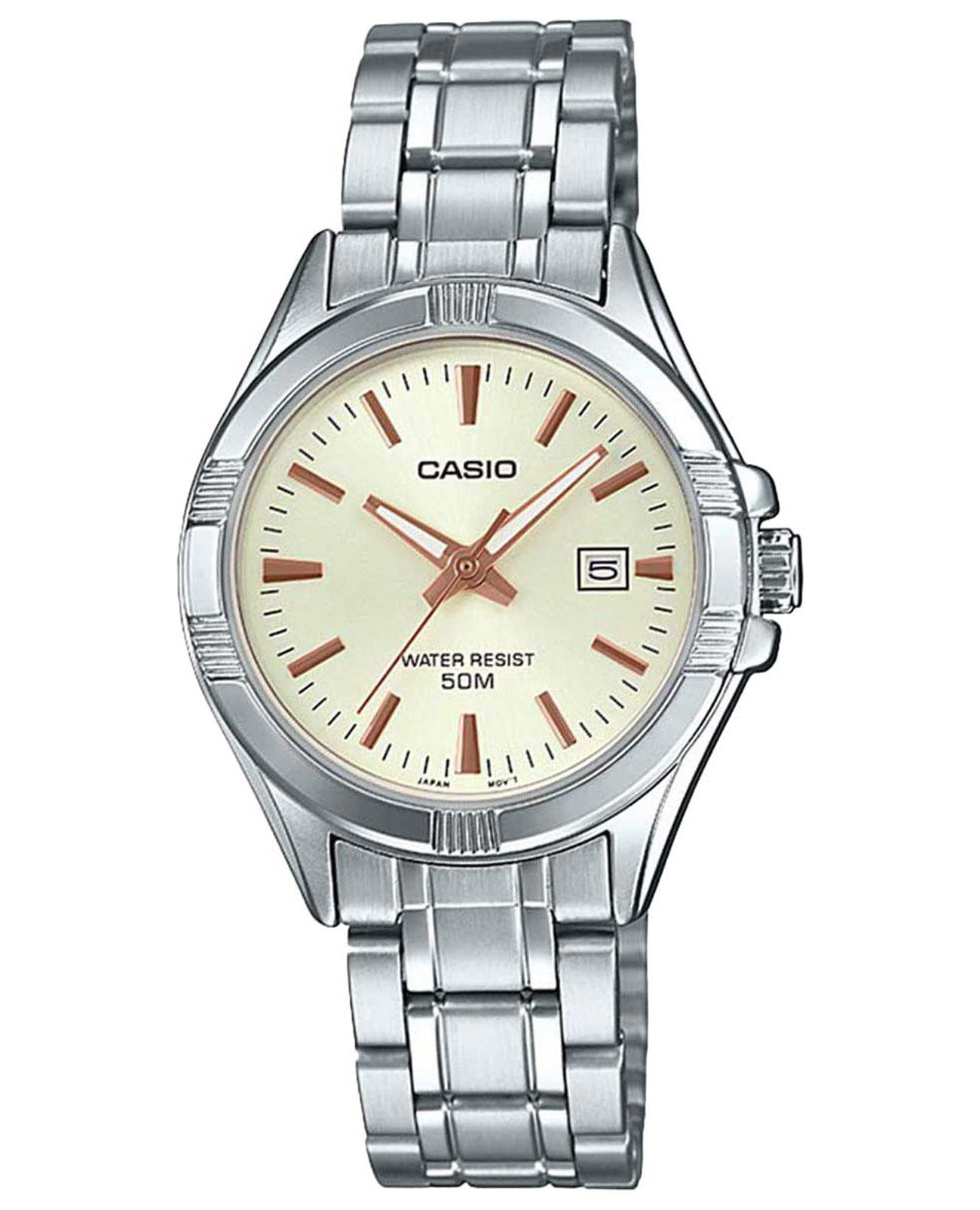 Casio Casio Collection LTP-1308D-9A  LTP-1308D-9A кварцевые женские часы шампань циферблат, браслет нержавеющая сталь — вид спереди