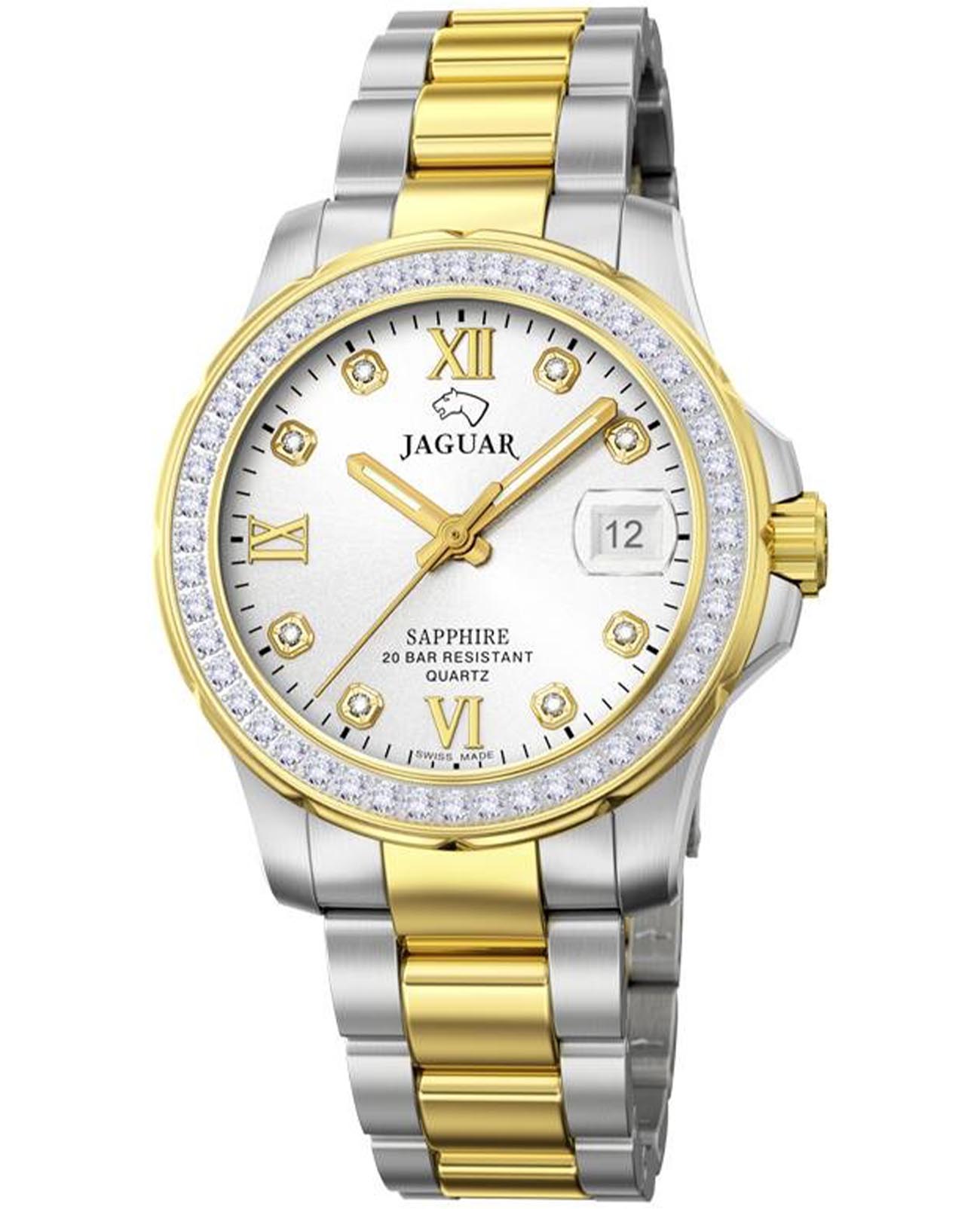 Jaguar Jaguar Woman J893/1  J893/1 кварцевые женские часы зеленый циферблат, браслет нержавеющая сталь — вид спереди