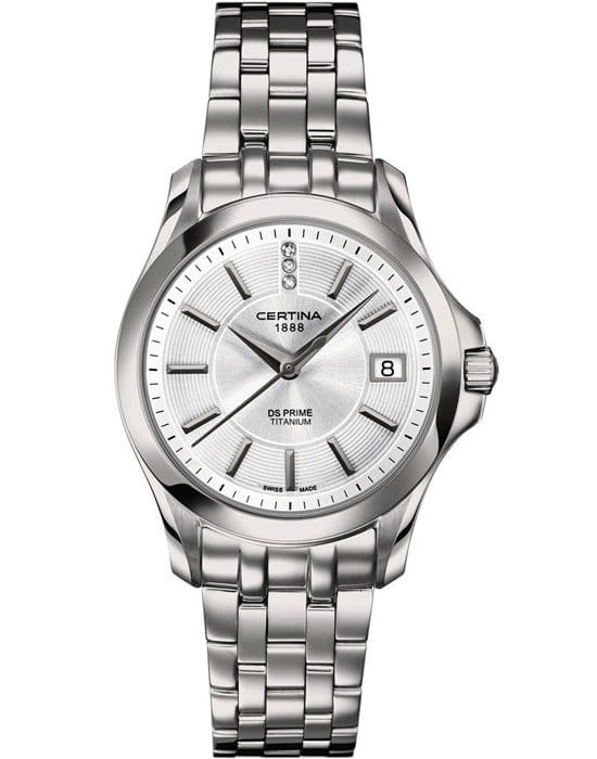 Certina Certina C004.210.44.036.00  C0042104403600 кварцевые женские часы серебристый циферблат, браслет нержавеющая сталь — вид спереди