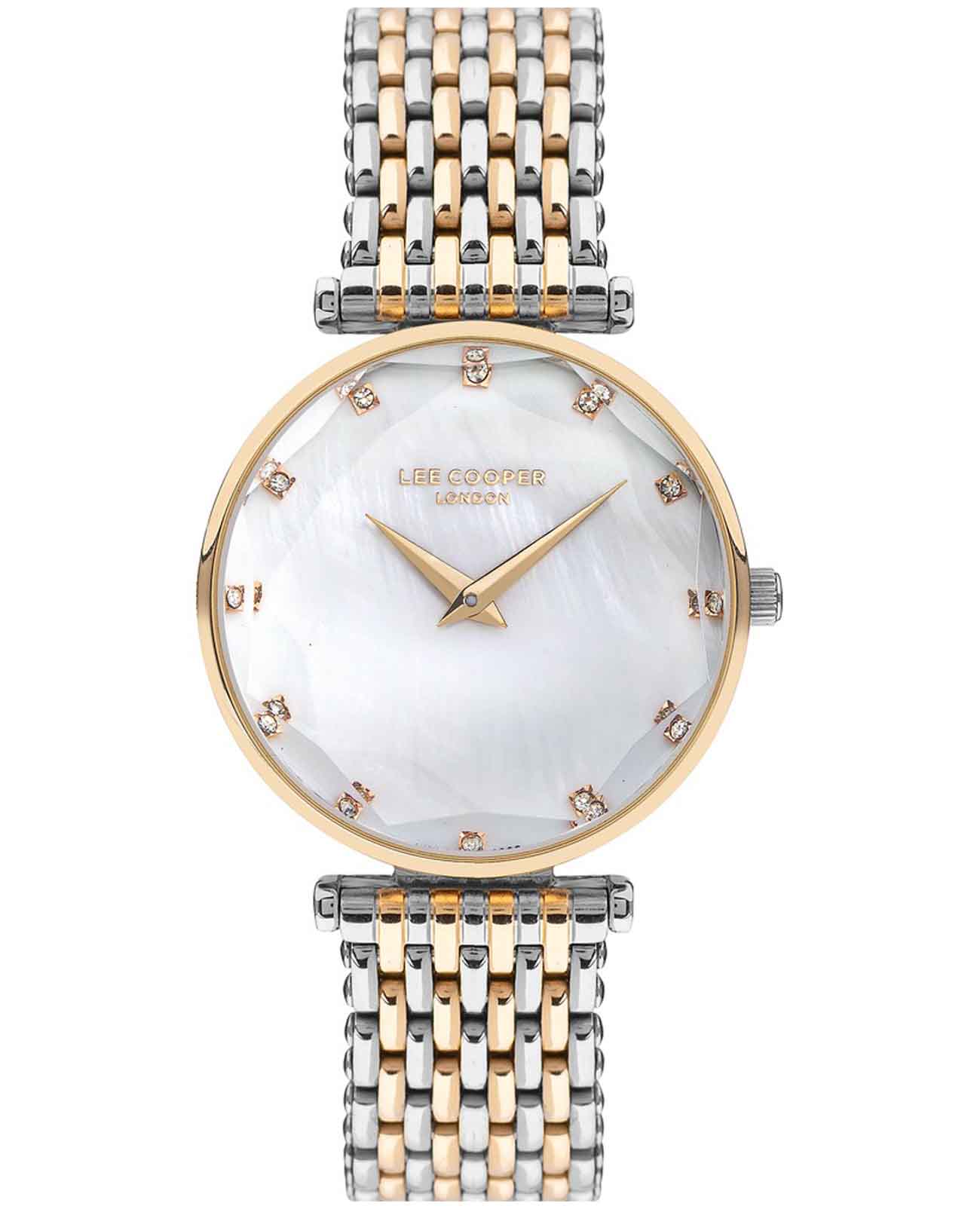 Lee Cooper Lee Cooper LC07410.220  LC07410.220 кварцевые женские часы перламутровый циферблат, браслет нержавеющая сталь с ip-покрытием — вид спереди