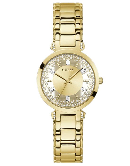 Guess Guess Dress Steel GW0470L2  GW0470L2 кварцевые женские часы золотой циферблат, браслет нержавеющая сталь с ip-покрытием — вид спереди