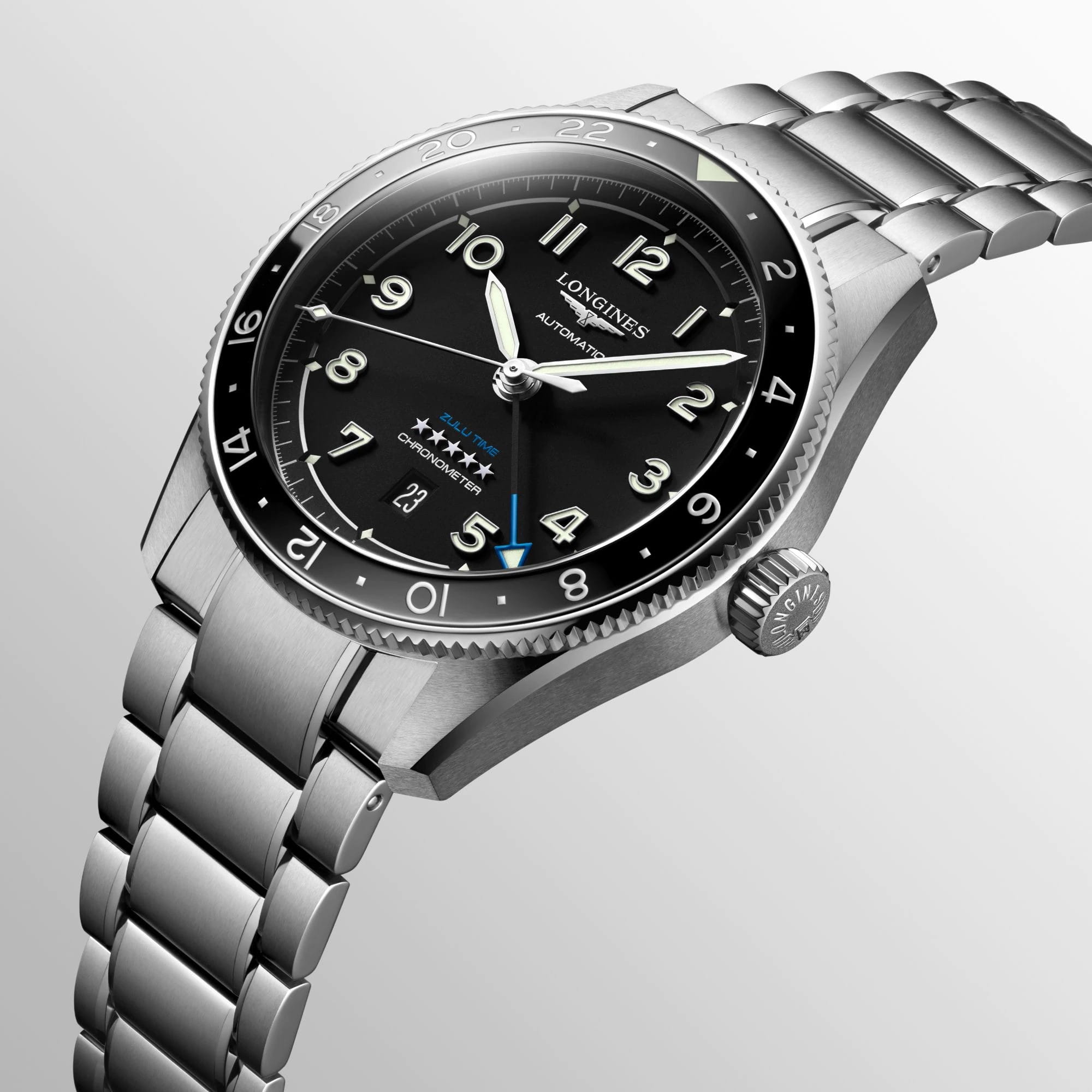 Longines Longines Spirit L3.812.4.53.6  — детали корпуса и нержавеющая сталь