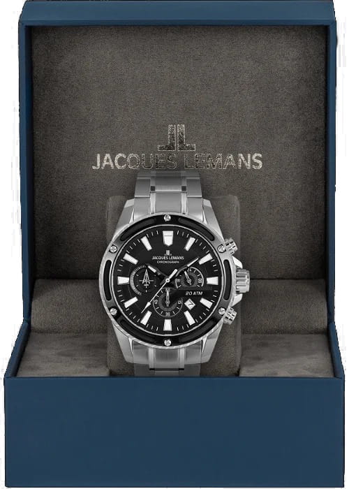 Jacques Lemans 1-2141E мужские часы застежка крупным планом