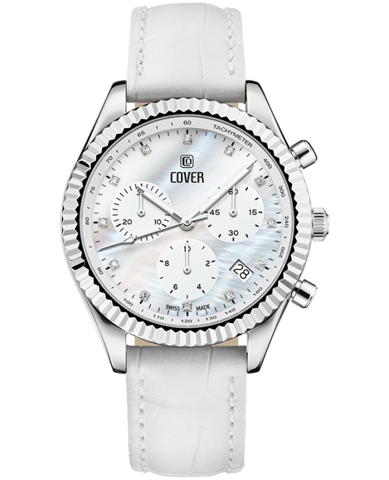 Cover Cover Valentina CO207.06  CO207.06 кварцевые женские часы перламутровый циферблат, браслет кожаный — вид спереди