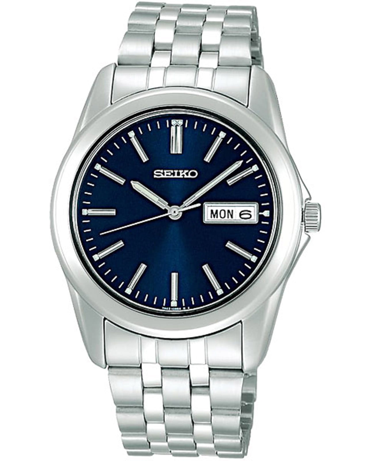 Seiko Seiko Spirit SCXC011  SCXC011 кварцевые мужские часы синий циферблат, браслет нержавеющая сталь — вид спереди