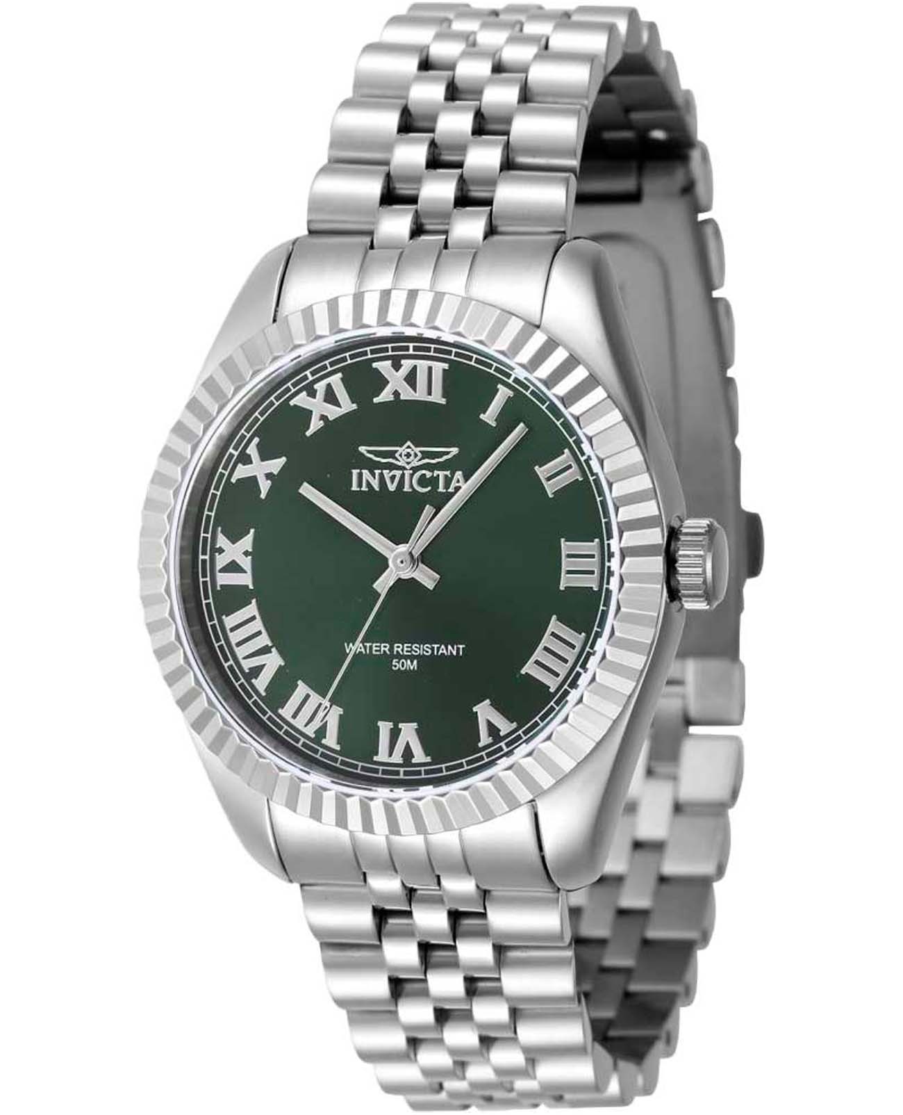 Invicta Invicta Specialty IN47410  IN47410 кварцевые женские часы зеленый циферблат, браслет нержавеющая сталь — вид спереди