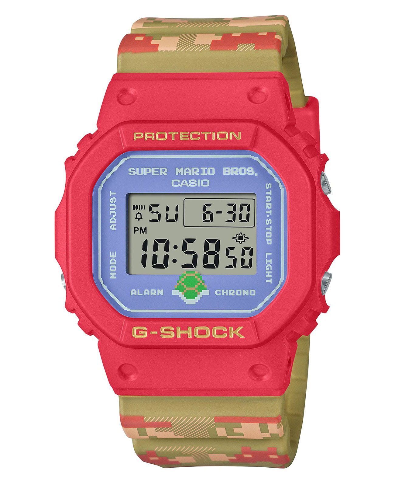 Casio Casio G-Shock DW-5600SMB-4DR DW-5600 DW-5600SMB-4 электронные мужские часы фиолетовый циферблат, браслет пластик — вид спереди