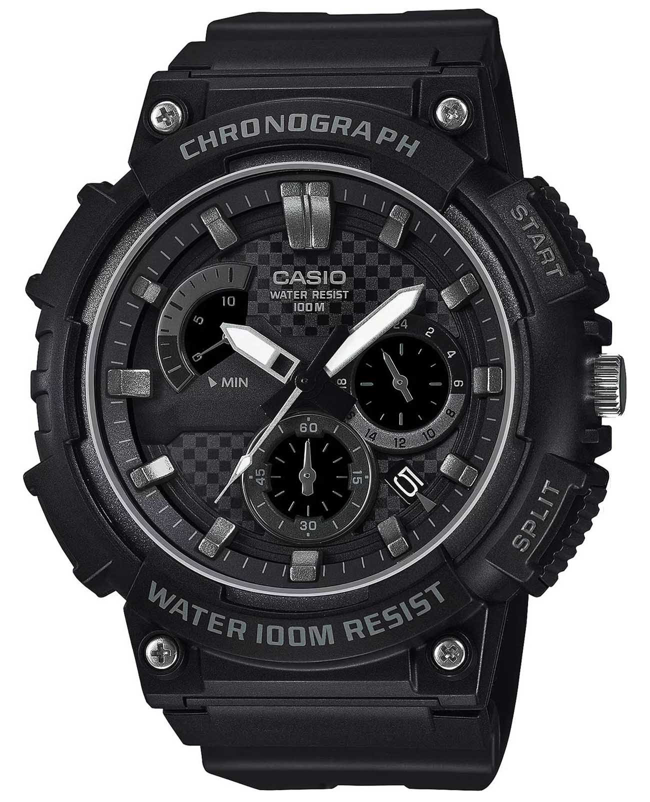 Casio Casio Collection MCW-200H-1A2  MCW-200H-1A2 кварцевые мужские часы черный циферблат, браслет пластик — вид спереди