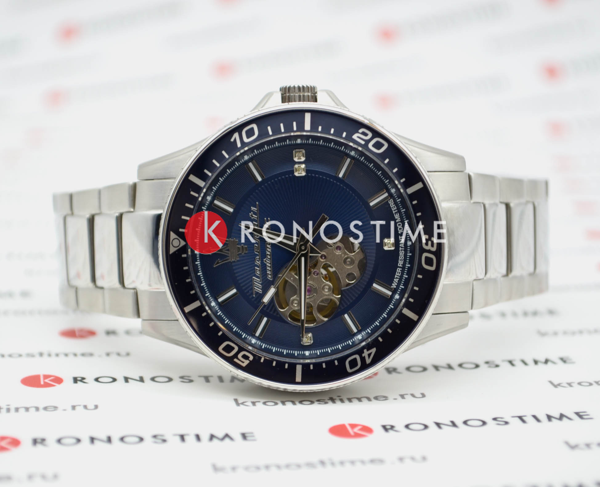 Maserati Maserati Sfida R8823140007 механические мужские часы часы крупный план синий циферблата