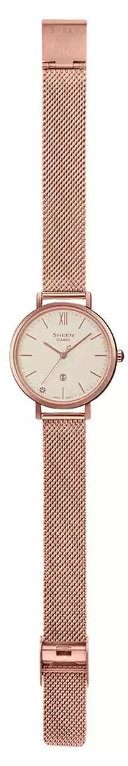 Casio Casio Sheen SHE-4539CGM-4AUDF женские часы белый циферблат на запястье