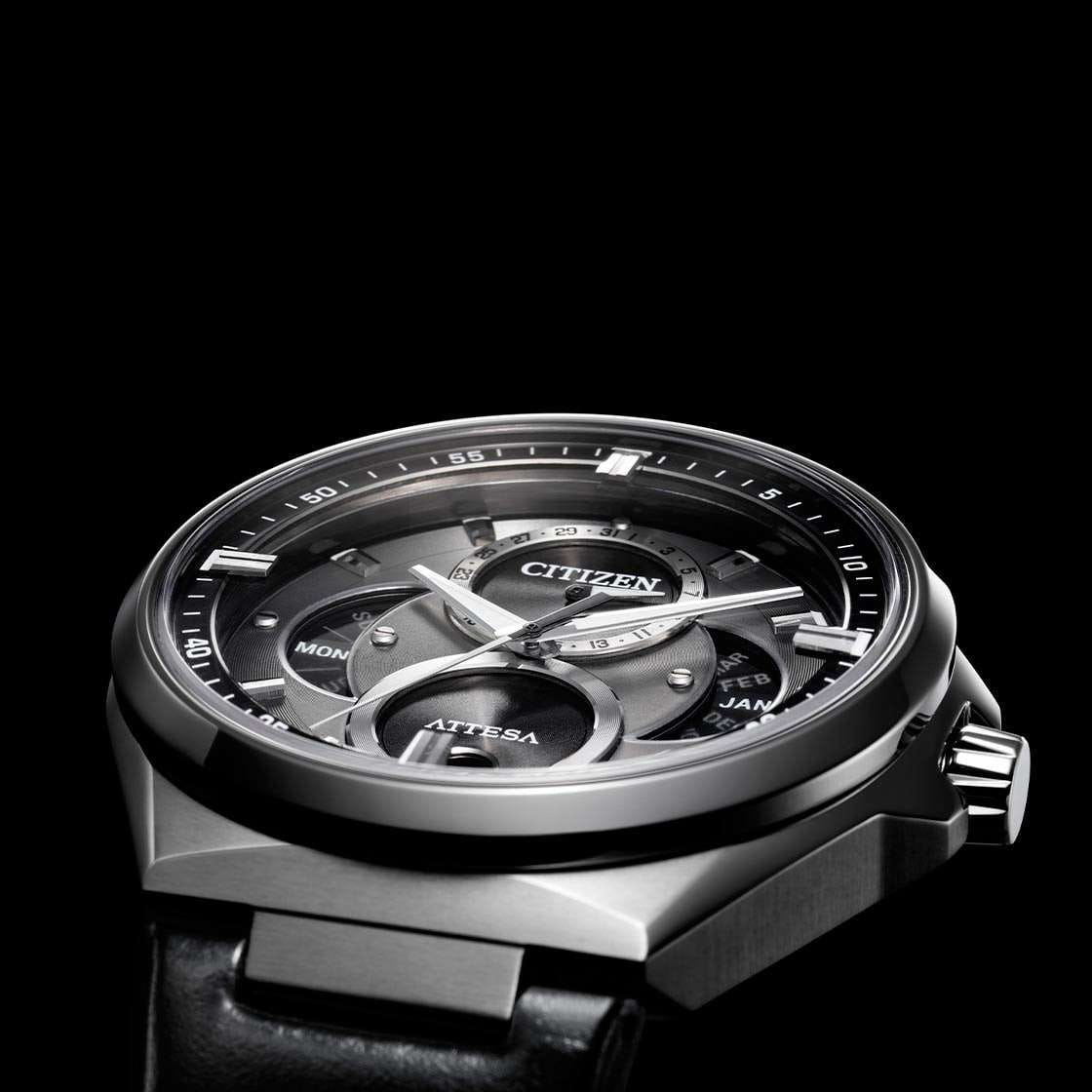 Citizen Citizen Attesa BU0060-09H мужские часы серый циферблат на запястье
