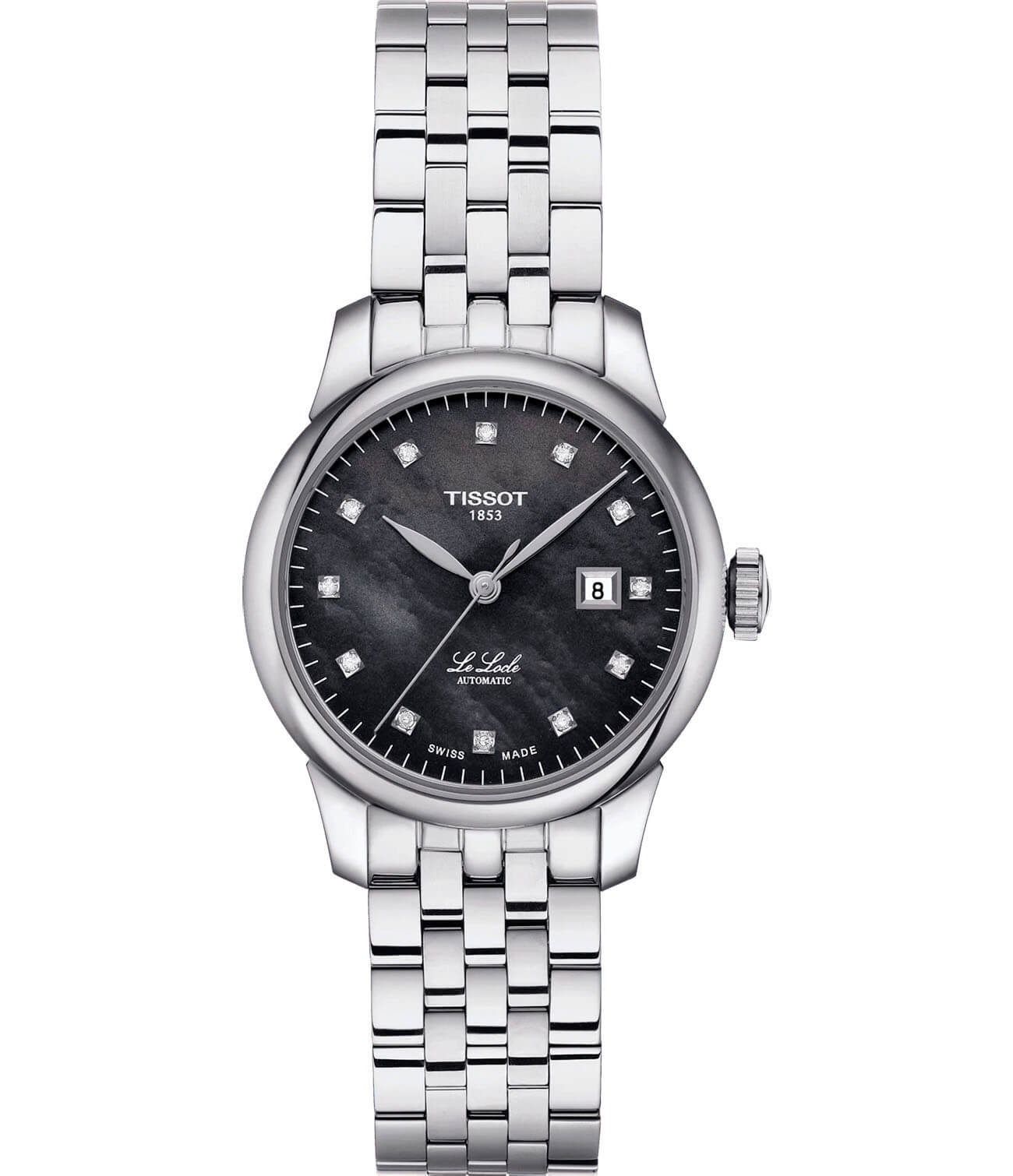 Tissot Tissot Le Locle Automatic Lady T006.207.11.126.00 Le Locle Automatic T0062071112600 механические женские часы перламутровый циферблат, браслет нержавеющая сталь — вид спереди