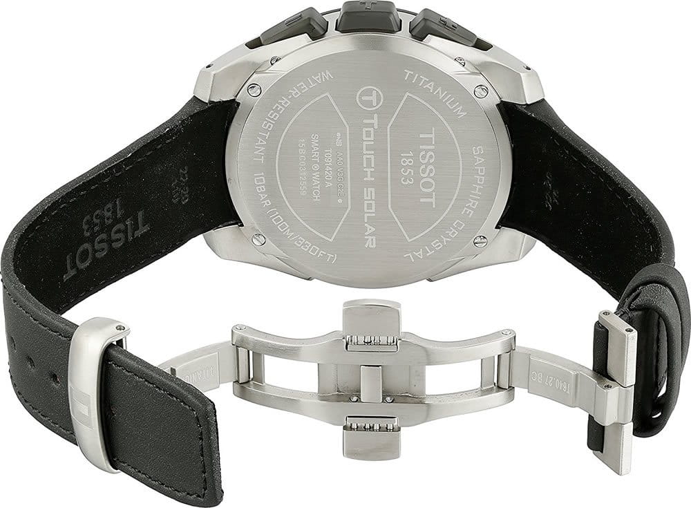 Tissot Tissot T-Touch Expert Solar T091.420.46.051.00, t-sport швейцария мужские часы на браслете кожаный боковой вид