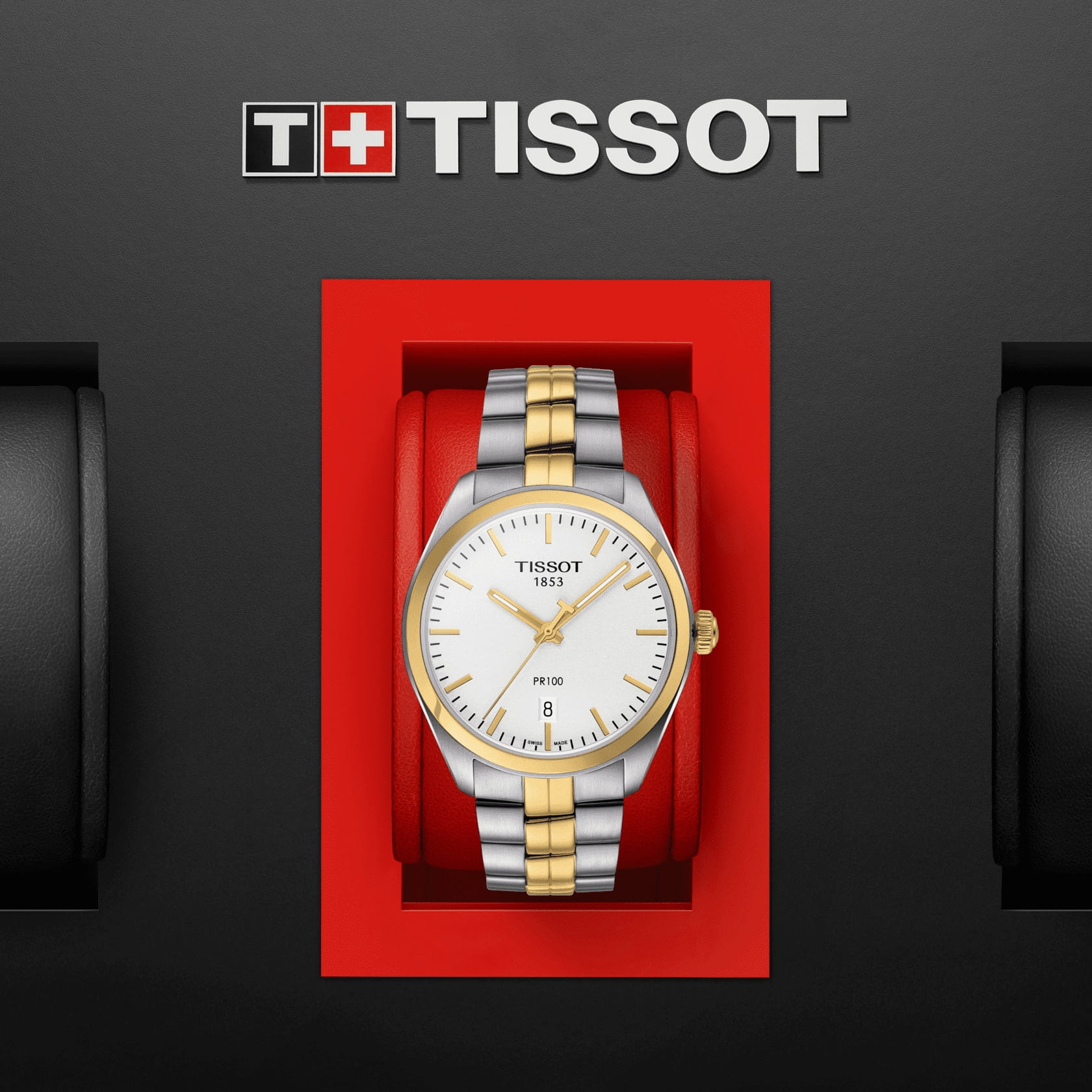 Tissot Tissot PR 100 T101.410.22.031.00, t-classic швейцария мужские часы на браслете сталь c pvd покрытием боковой вид