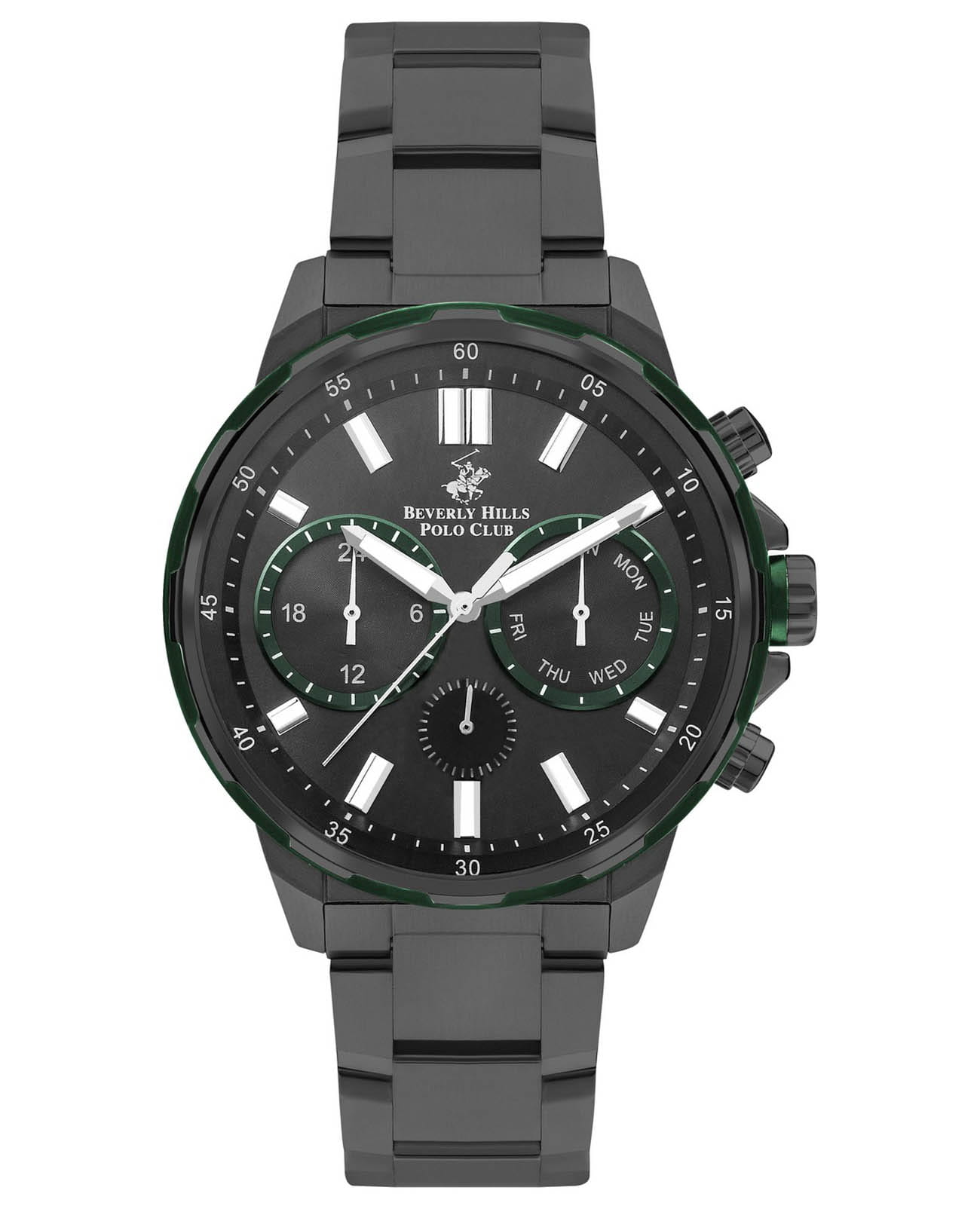 Beverly Hills Polo Club Beverly Hills Polo Club BP3403X.060  BP3403X.060 кварцевые мужские часы серый циферблат, браслет нержавеющая сталь с ip-покрытием — вид спереди