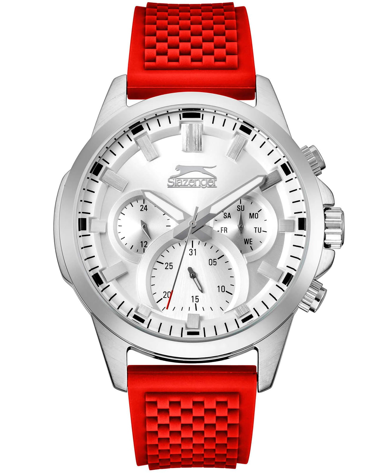 Slazenger Slazenger SL.09.2083.2.01  SL.09.2083.2.01 кварцевые мужские часы черный циферблат, браслет силикон — вид спереди