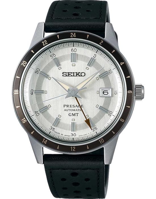 Seiko Seiko Presage SSK011J1  SSK011J1 механические мужские часы серый циферблат, браслет кожаный — вид спереди