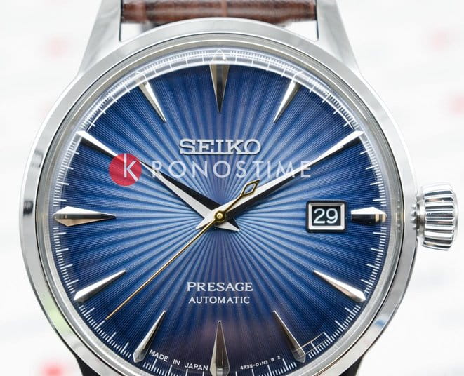 Seiko Seiko Presage SRPK15J1, presage япония мужские часы на браслете кожаный боковой вид