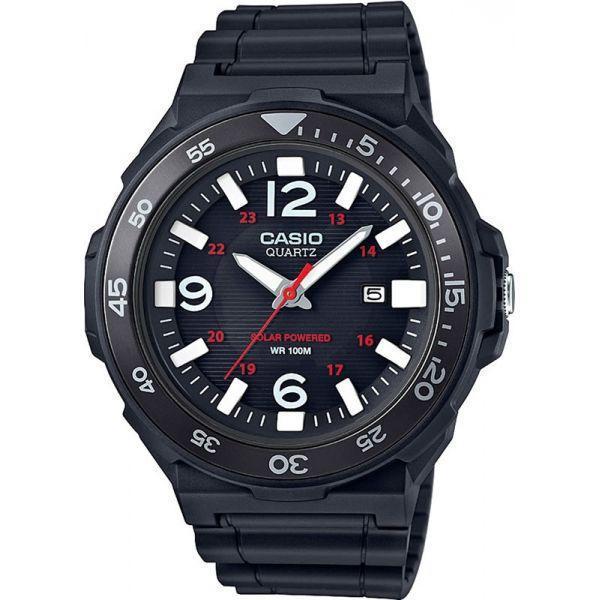 Casio Casio Illuminator MRW-S310H-1B  MRW-S310H-1B кварцевые мужские часы черный циферблат, браслет пластик — вид спереди