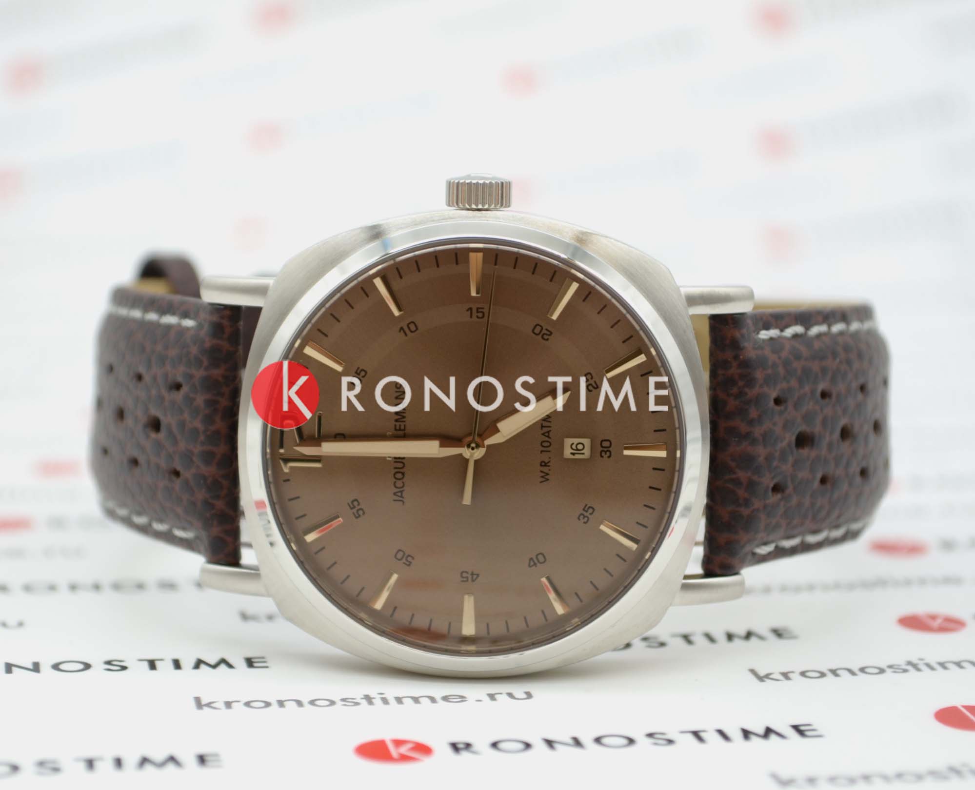 Jacques Lemans Jacques Lemans 1-1943G,  австрия мужские часы на браслете кожаный боковой вид