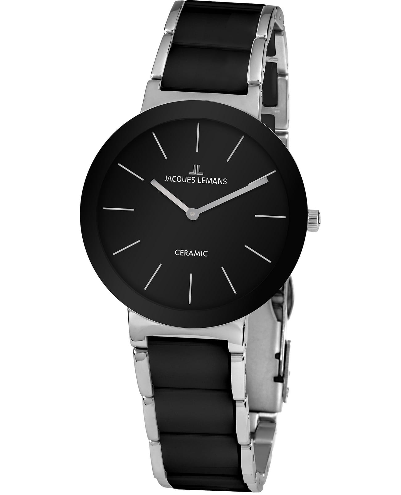 Jacques Lemans Jacques Lemans High Tech Ceramic 42-7A  42-7A кварцевые женские часы черный циферблат, браслет керамика — вид спереди