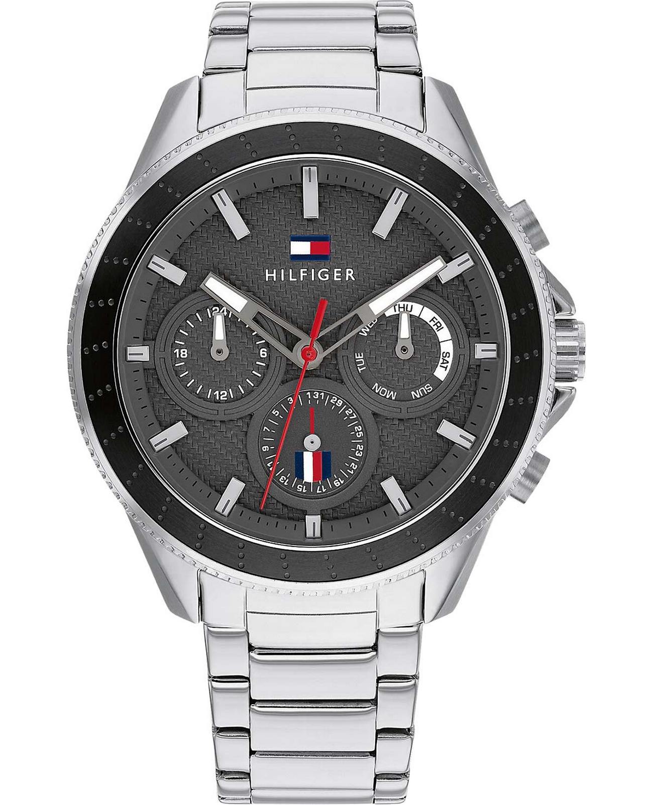 Tommy Hilfiger Tommy Hilfiger Multifunction 1791857  1791857 кварцевые мужские часы серый циферблат, браслет нержавеющая сталь — вид спереди