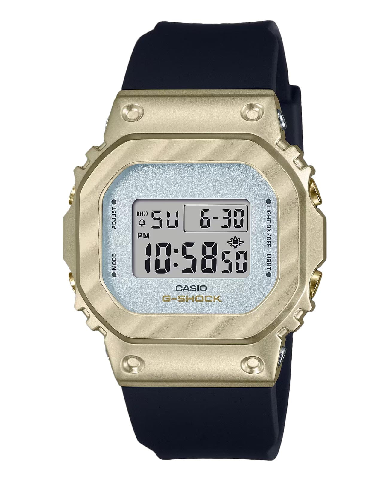 Casio Casio G-Shock GM-S5600BC-1DR (GM-S5600BC-1) GM GM-S5600BC-1 электронные женские часы  циферблат, браслет пластик — вид спереди