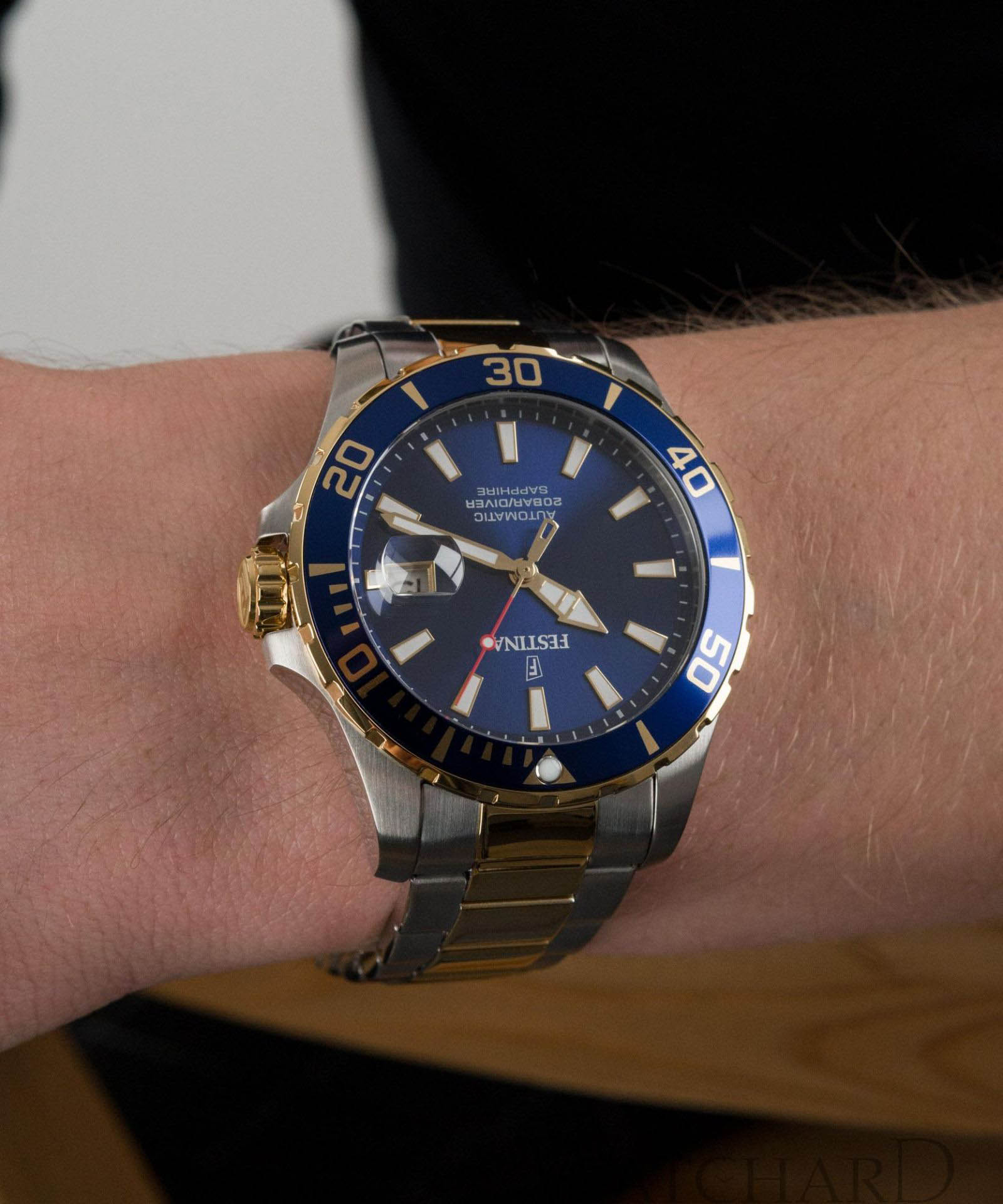 Festina Festina Automatic F20532/1 механические мужские часы часы крупный план синий циферблата