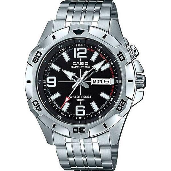 Casio Casio MTD MTD-1082D-1A  MTD-1082D-1A кварцевые мужские часы черный циферблат, браслет карбон + полимер — вид спереди