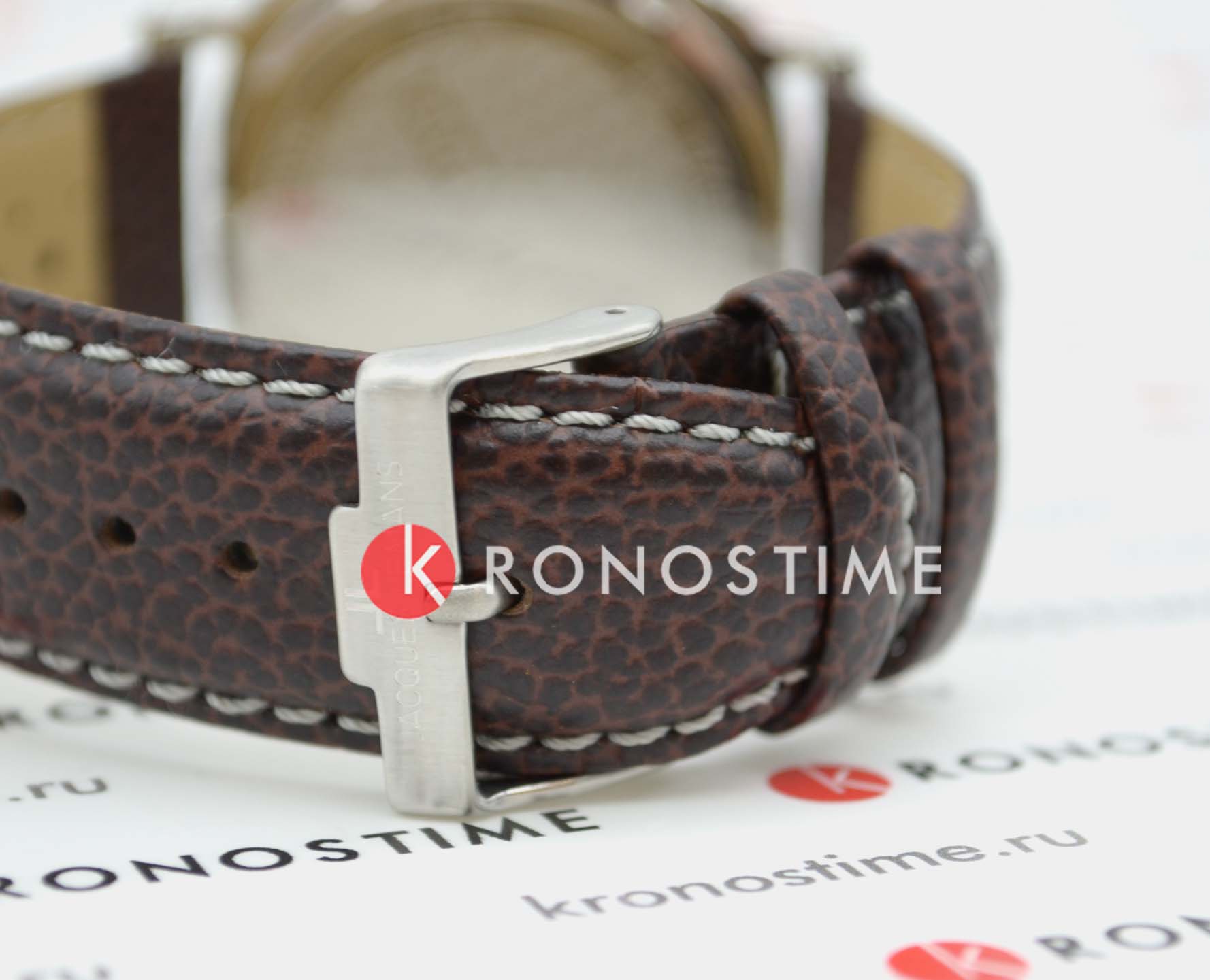 Jacques Lemans Jacques Lemans 1-1943G кварцевые мужские часы часы крупный план коричневый циферблата