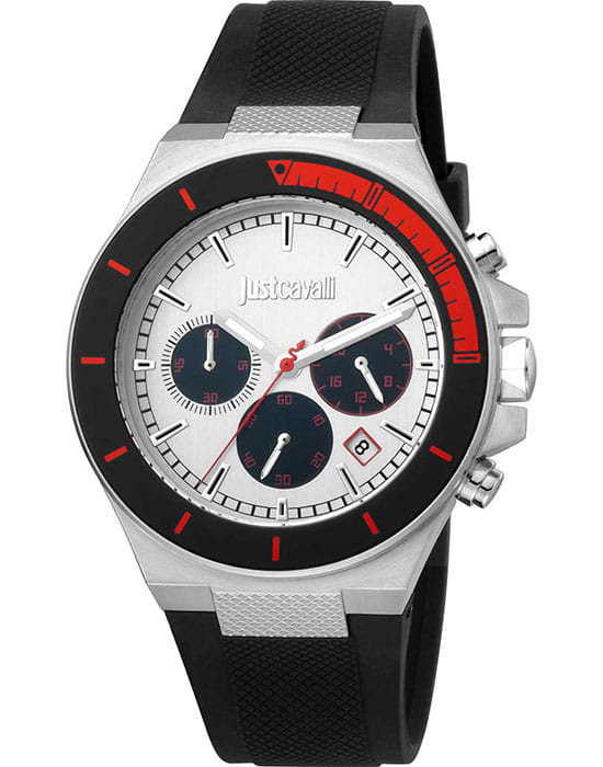 Just Cavalli Just Cavalli JC1G139P0025  JC1G139P0025 кварцевые мужские часы  циферблат, браслет силикон — вид спереди