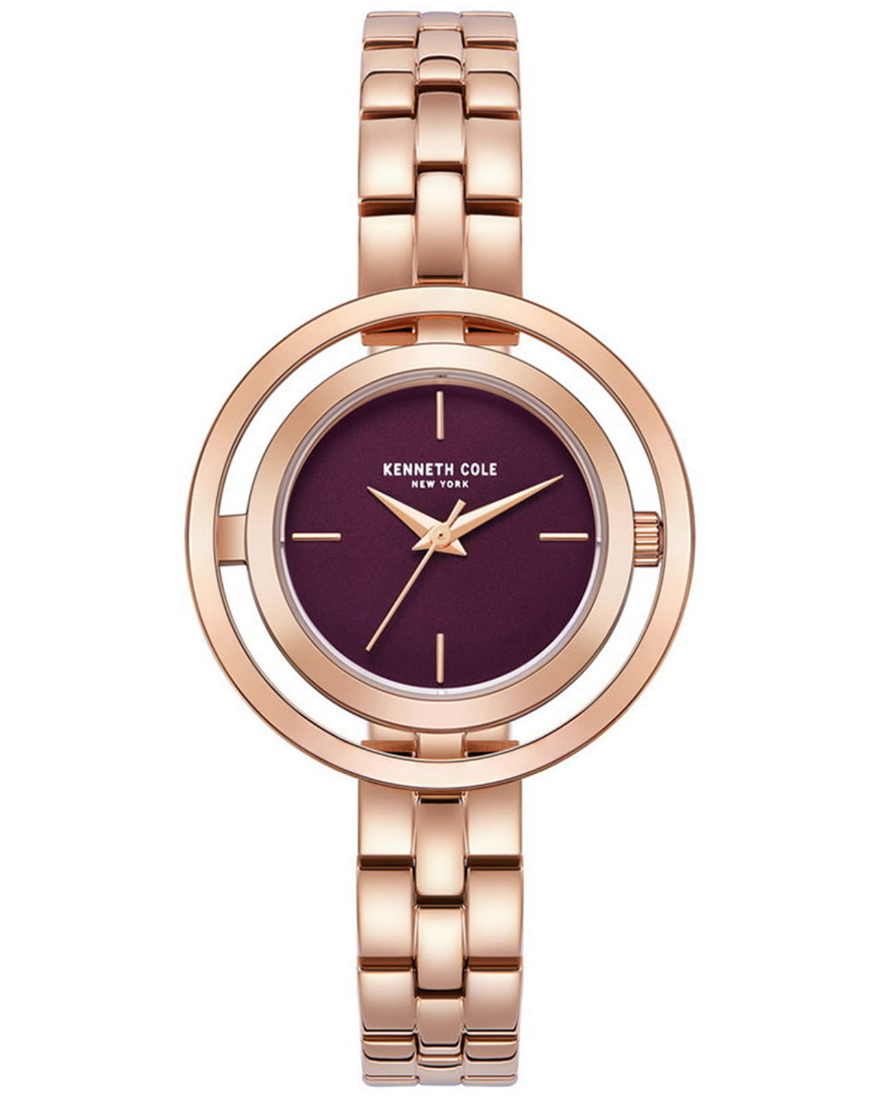 Kenneth Cole Kenneth Cole Classic KCWLG2237102  KCWLG2237102 кварцевые женские часы фиолетовый циферблат, браслет сталь с ip покрытием — вид спереди