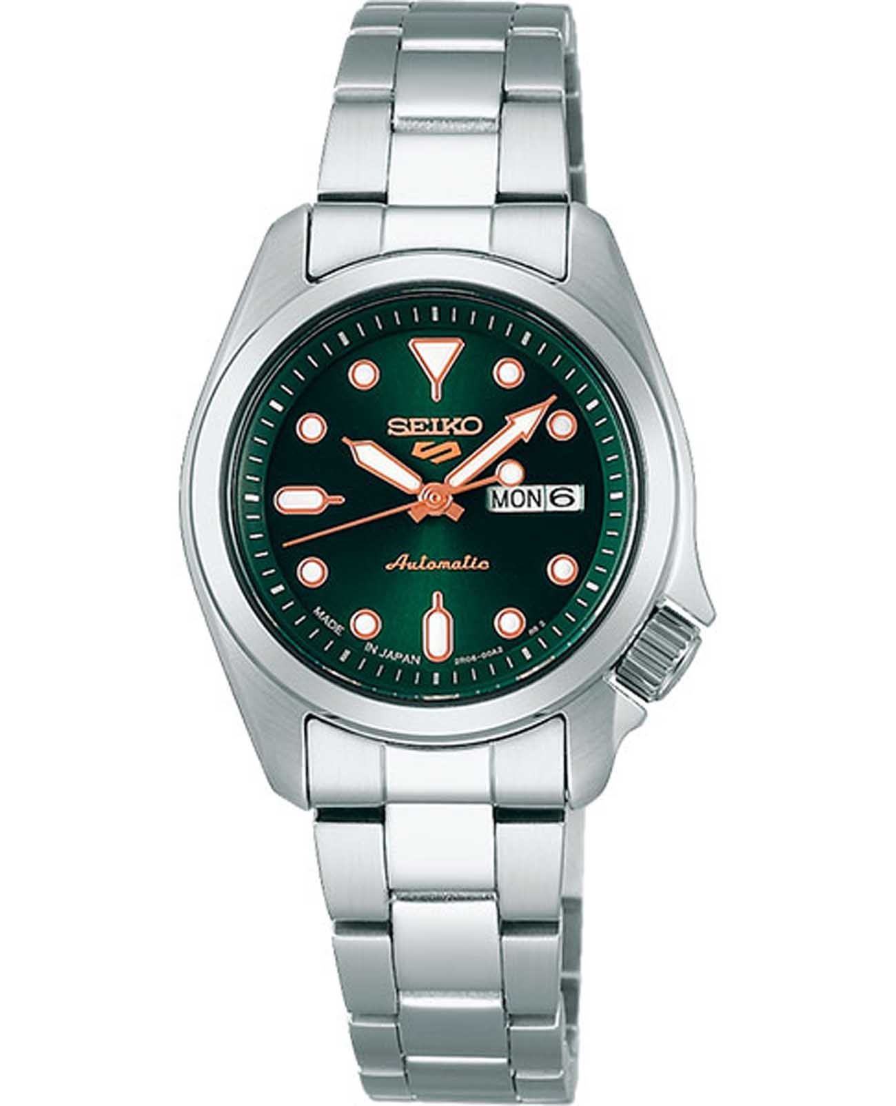 Seiko Seiko 5 Sports SRRA005  SRRA005 механические женские часы синий циферблат, браслет нержавеющая сталь — вид спереди